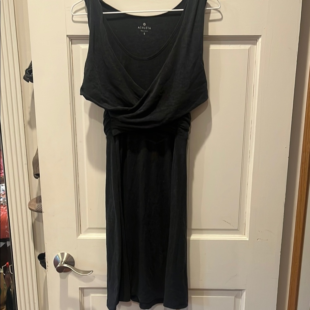 Athleta Dark Gray Midi Dress Cowl Neck
